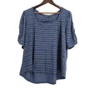 Democracy Blue Striped Blouse